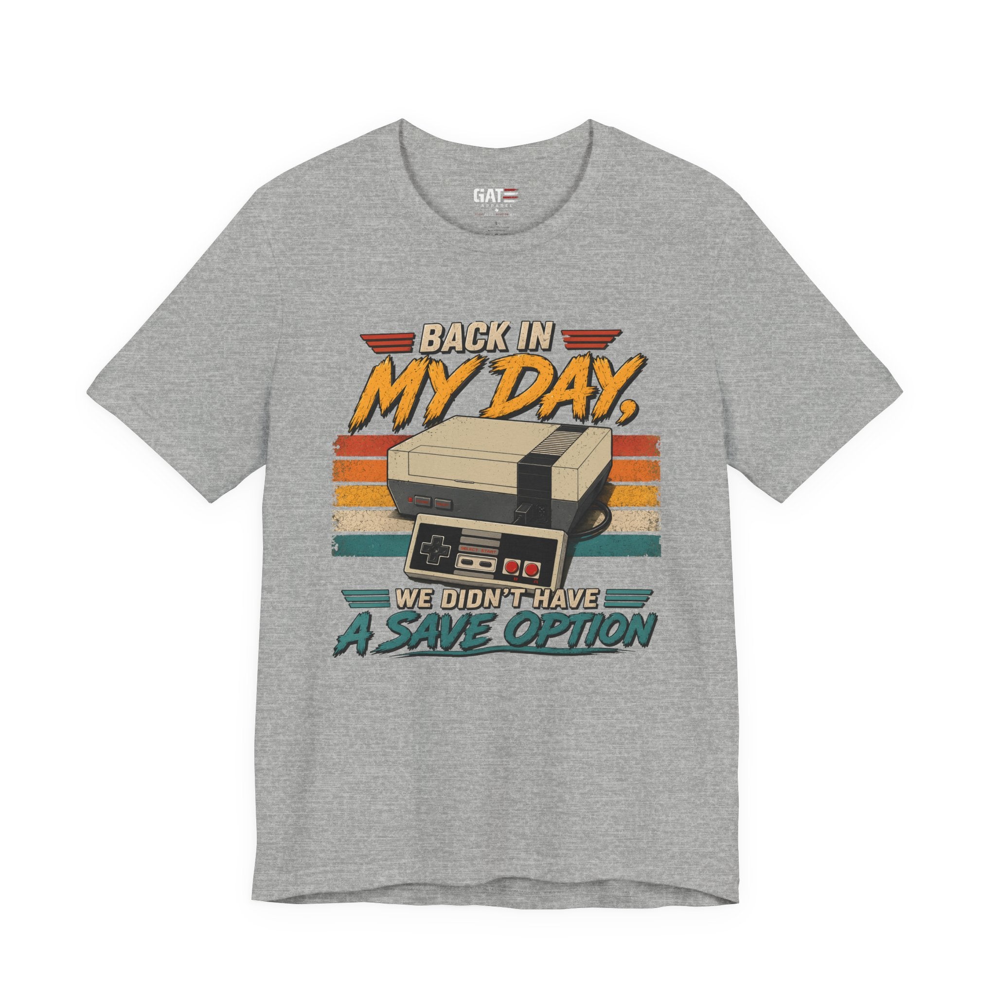 Funny Retro Gamer Shirt, Back In My Day We Didn't Have A Save Option, Vintage Gaming T Shirt, Old School Gamer Gift, Video Game Tee