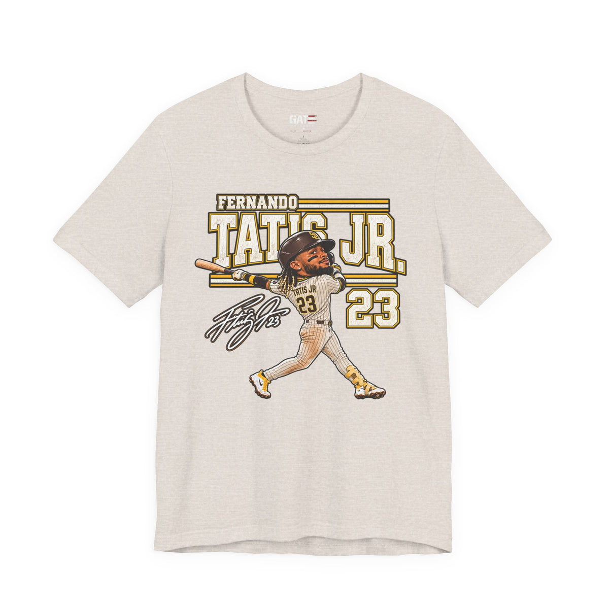 San Diego Padres – Fernando Tatis Jr. – #23 Baseball Tee — Signed Cartoon Batter Design