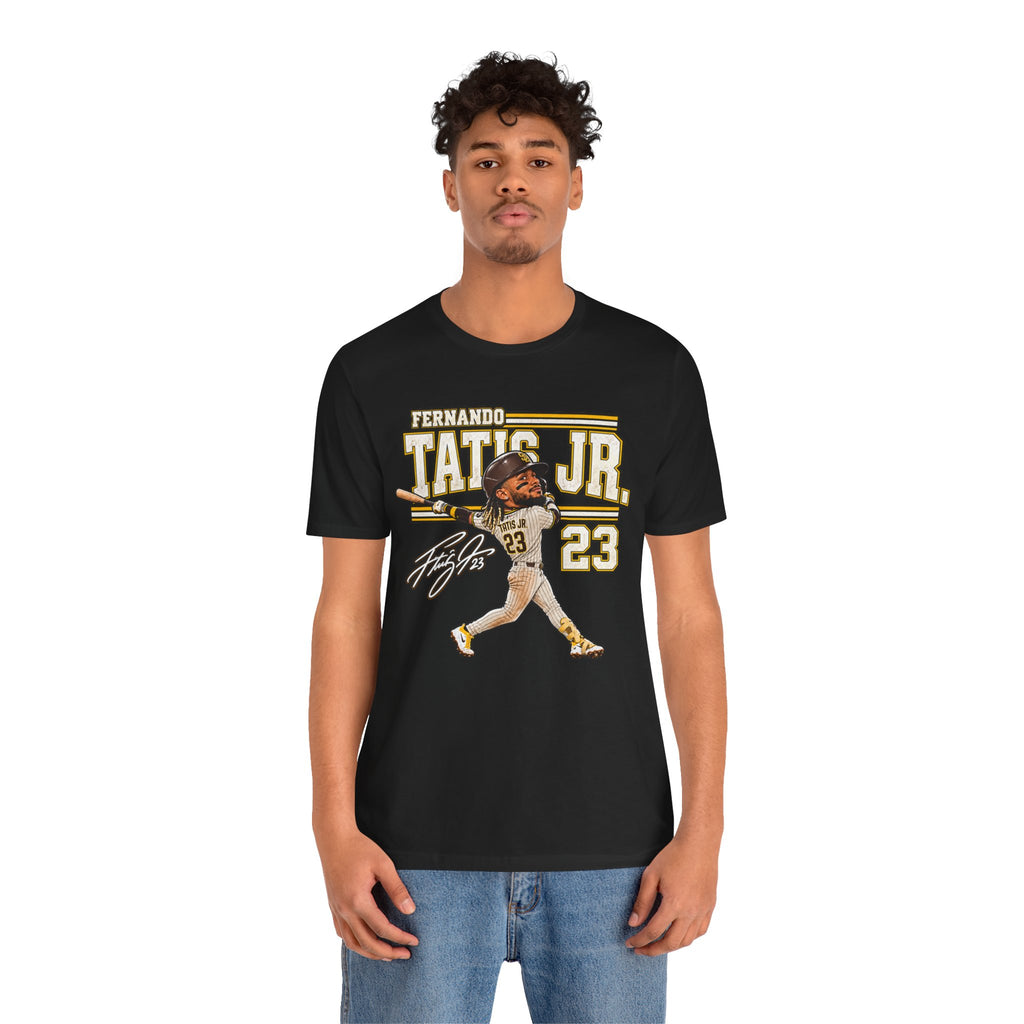 Fernando Tatis Jr. #23 Baseball Tee — Signed Cartoon Batter Design