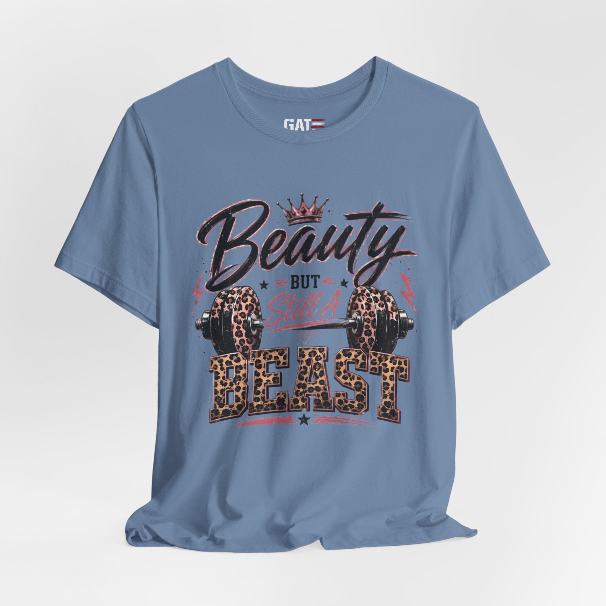 Beauty But Still A Beast Shirt, Women's Gym Shirt, Leopard Print Workout Tee, Fitness Shirt for Her
