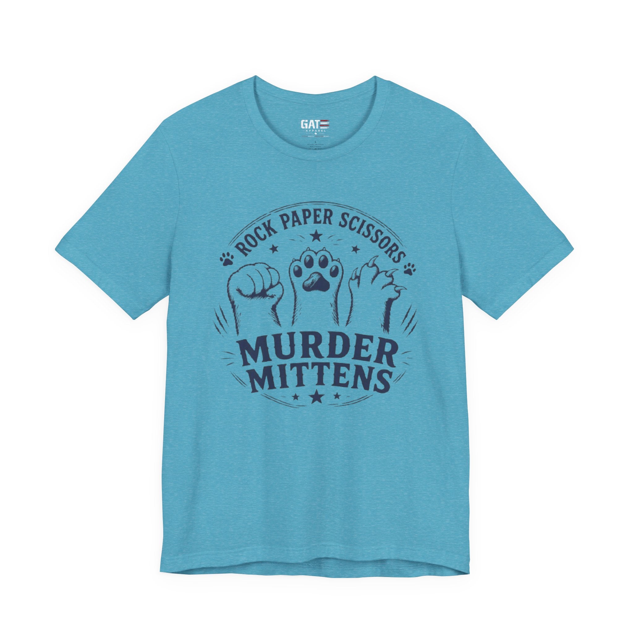 Rock Paper Scissors Murder Mittens Shirt, Funny Cat Lover Tee, Cat Paw Graphic T-Shirt, Cute Cat Mom Gift, Murder Mittens