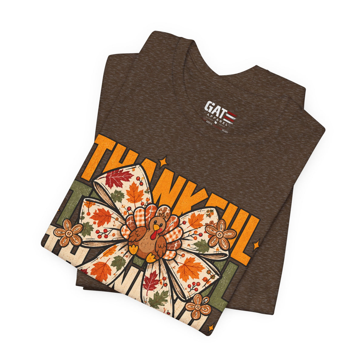 Thankful Bow Tee — Retro Fall Thanksgiving Graphic T-Shirt