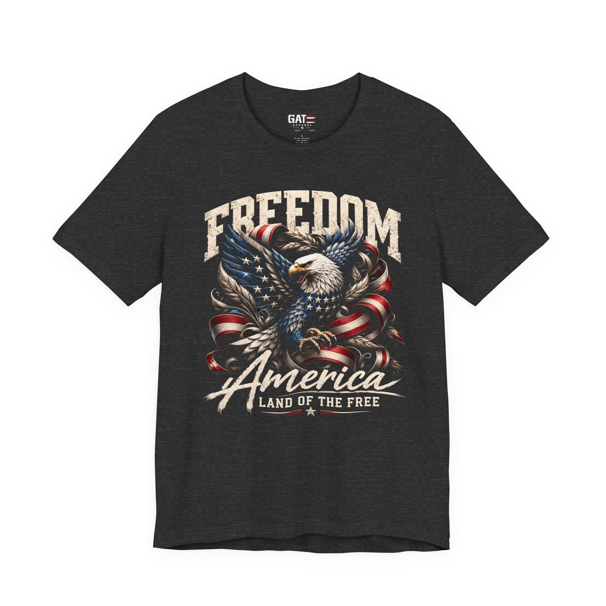 Freedom America Shirt, Land of the Free Patriotic Eagle Tee, American Flag Shirt, 4th of July Graphic T Shirt, USA Pride Gift