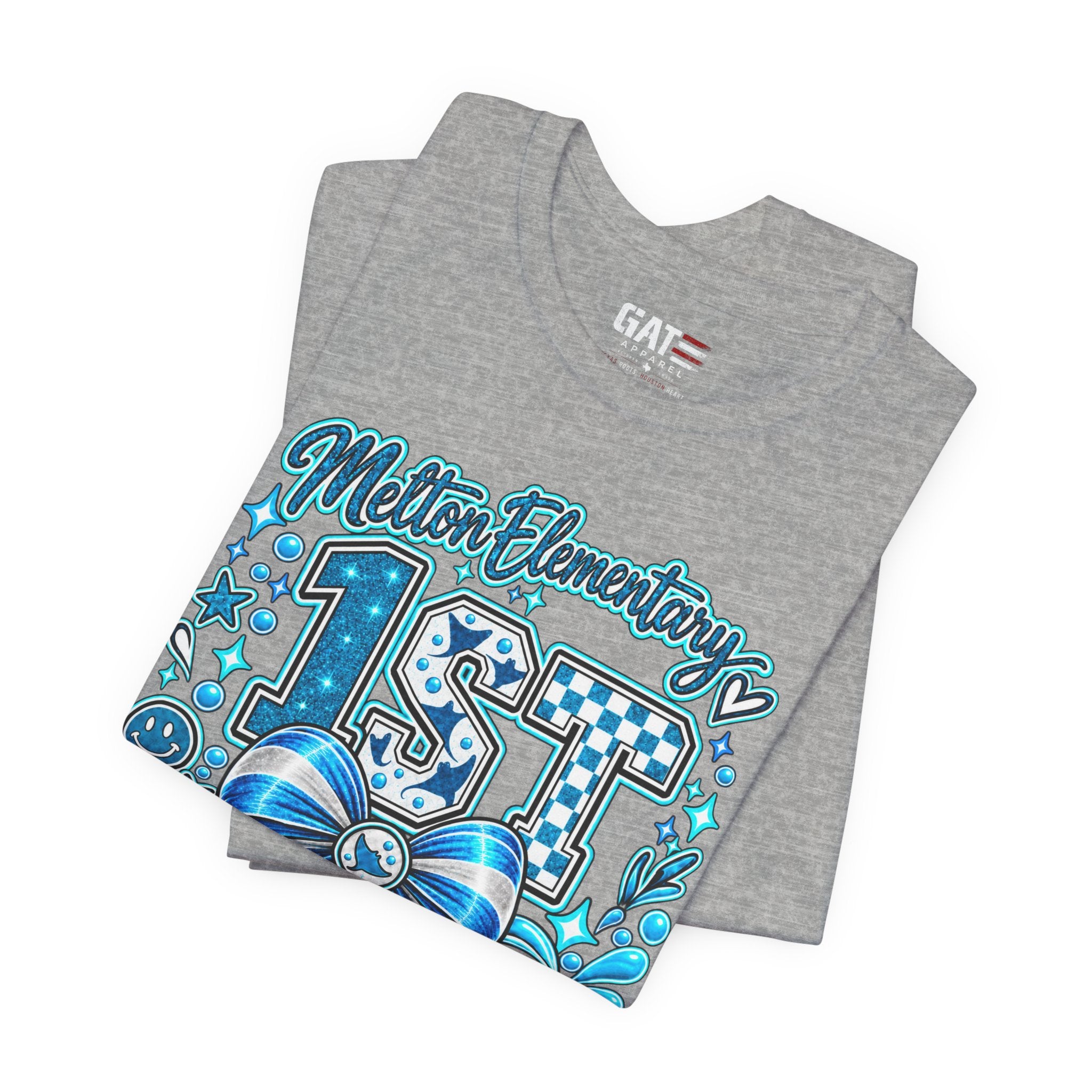 Melton 1st Grade School T‑Shirt — Bow Design