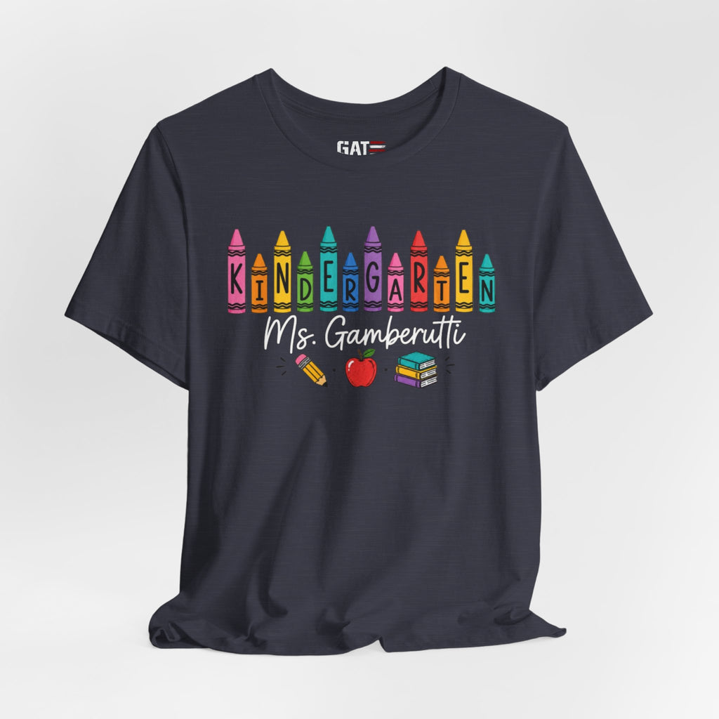 Customize Grade Level and Name Teacher Crayon Shirt