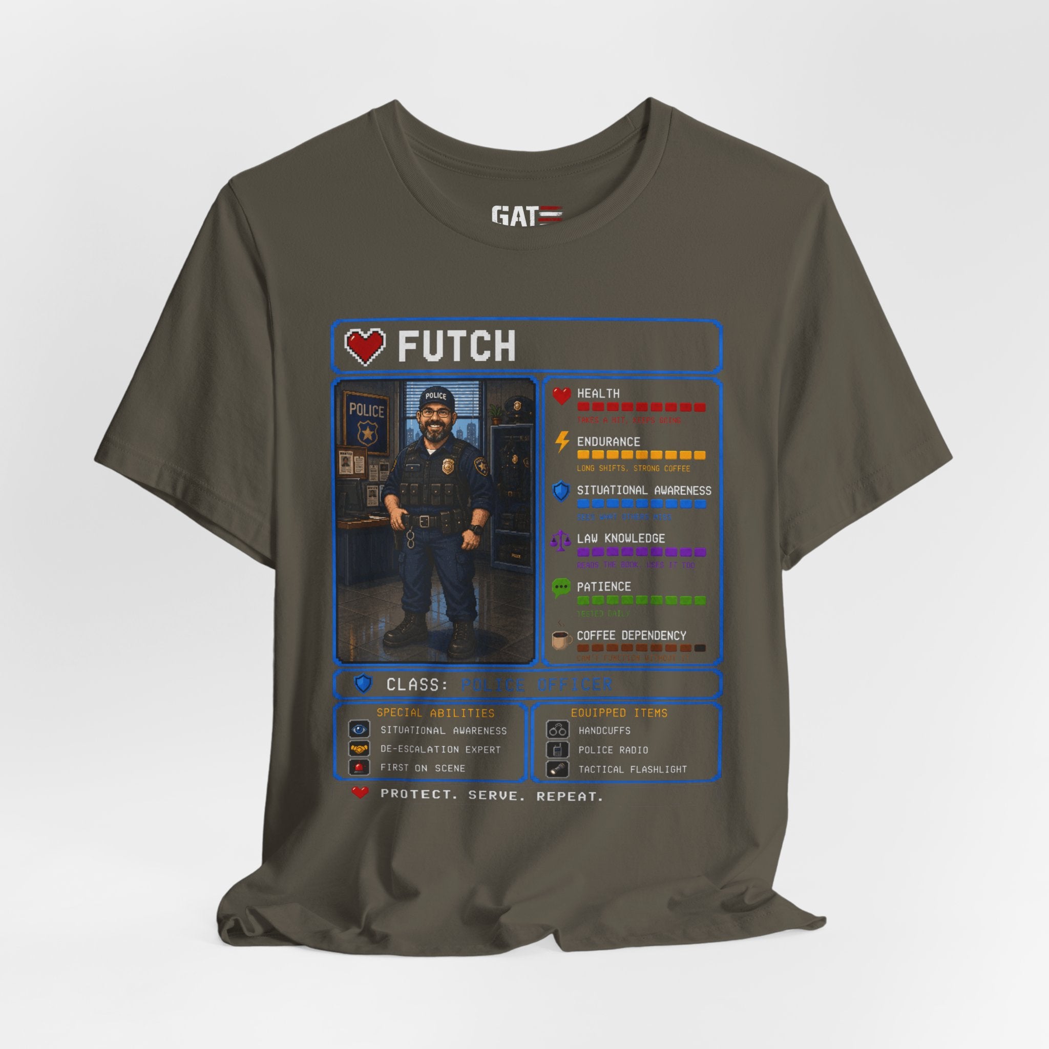 Custom Police Officer RPG Character Shirt | Personalized Law Enforcement Gift