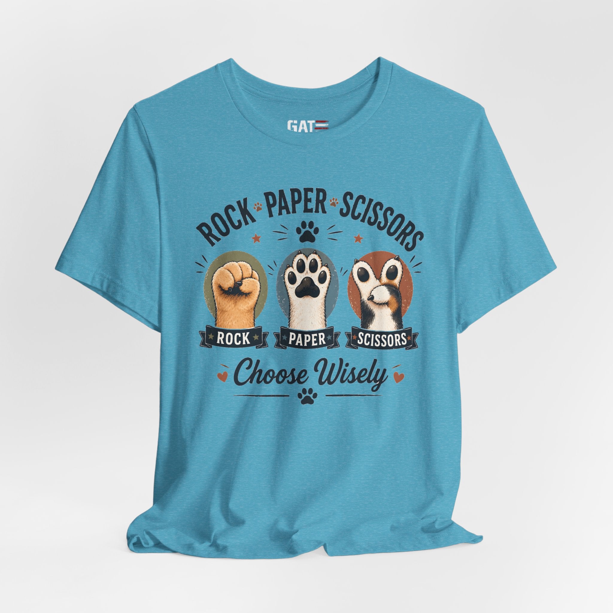 Rock Paper Scissors Cat Shirt, Funny Cat Lover Tee, Cat Paw Graphic Shirt, Cute Pet Mom Gift, Choose Wisely Cat Tee, Cat Dad Shirt