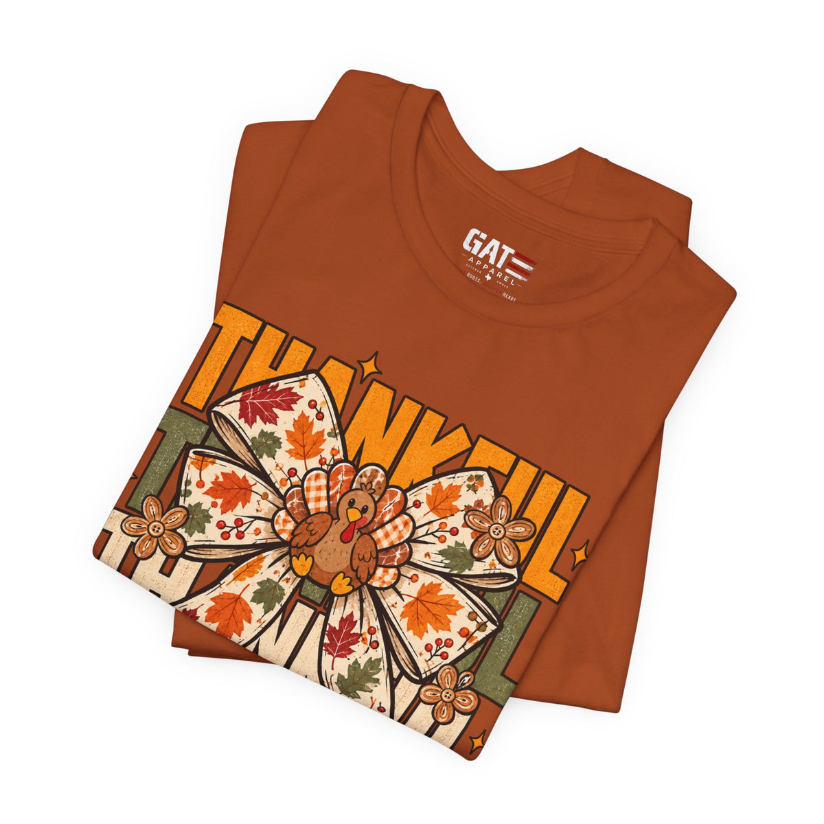 Thankful Bow Tee — Retro Fall Thanksgiving Graphic T-Shirt