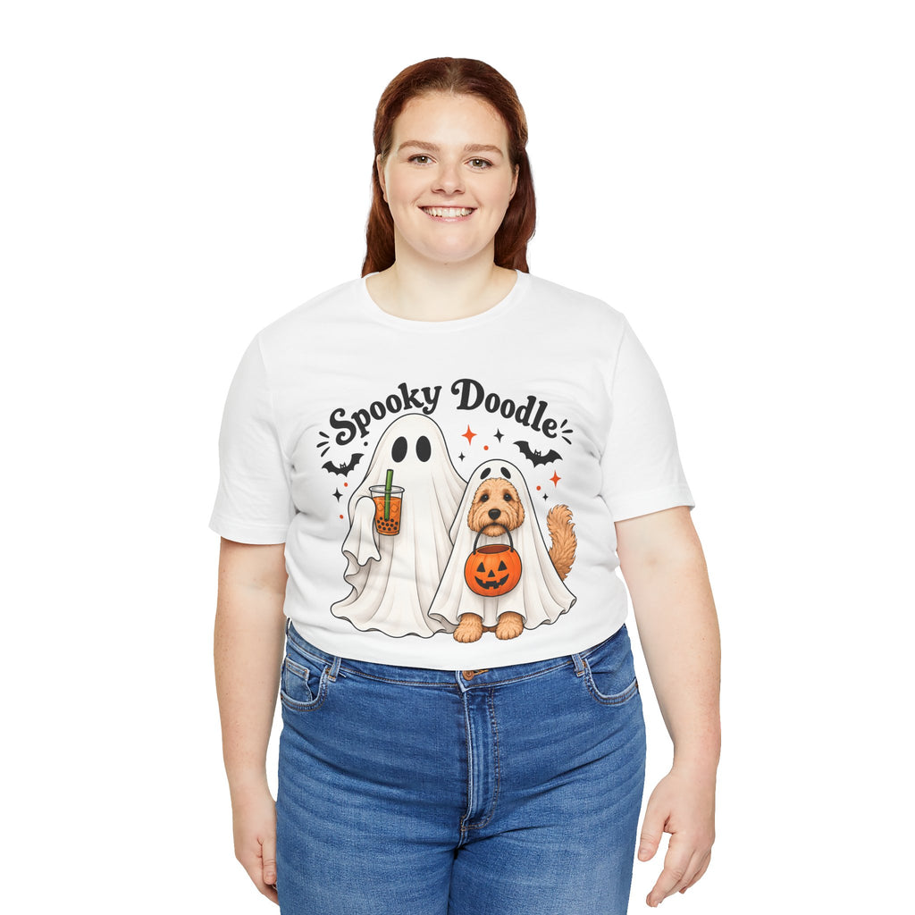 Spooky Doodle Halloween T-Shirt — Ghost & Doodle Dog Pumpkin Costume