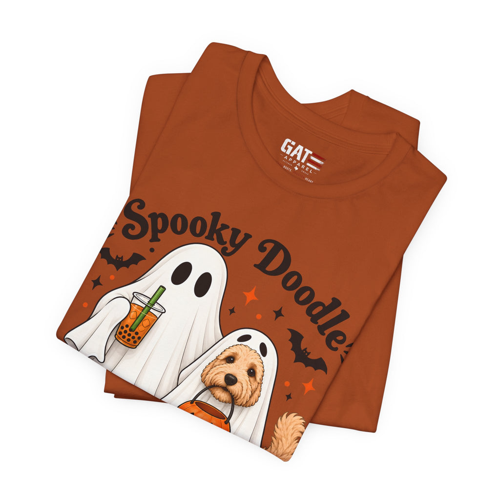 Spooky Doodle Halloween T-Shirt — Ghost & Doodle Dog Pumpkin Costume