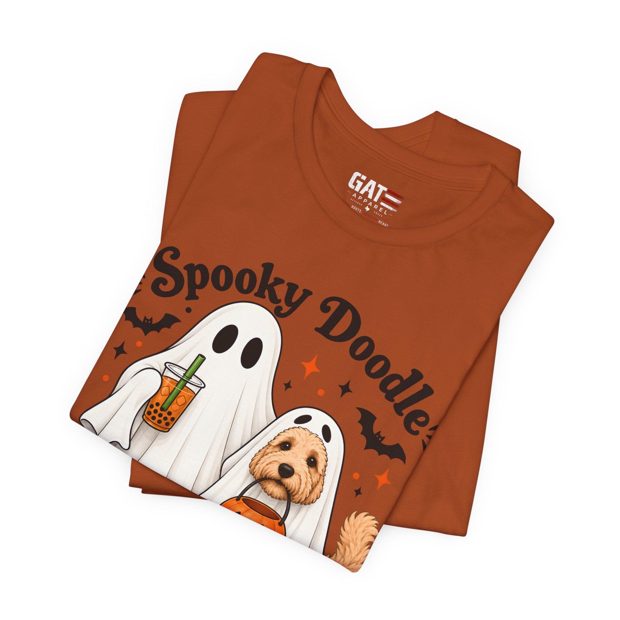 Spooky Doodle Halloween T-Shirt — Ghost & Doodle Dog Pumpkin Costume