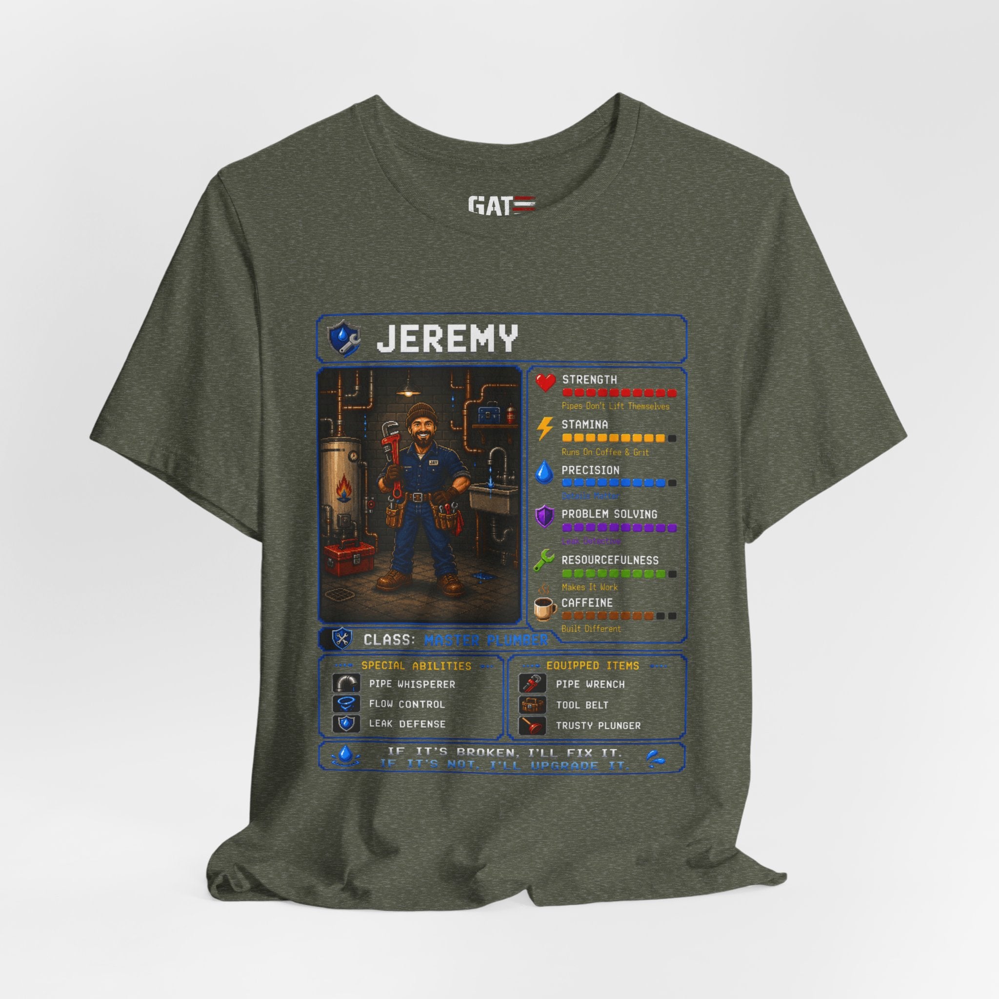 Custom Plumber RPG Character Shirt | Personalized Plumber Gift
