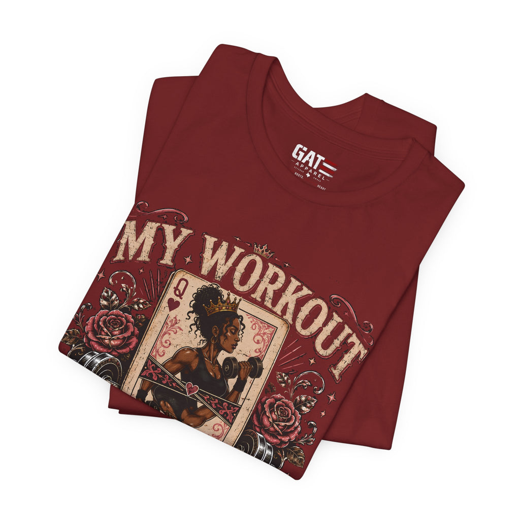My Workout Is Your Warmup Shirt, Retro Gym Shirt for Women, Queen of Hearts Fitness Tee, Weightlifting Gift