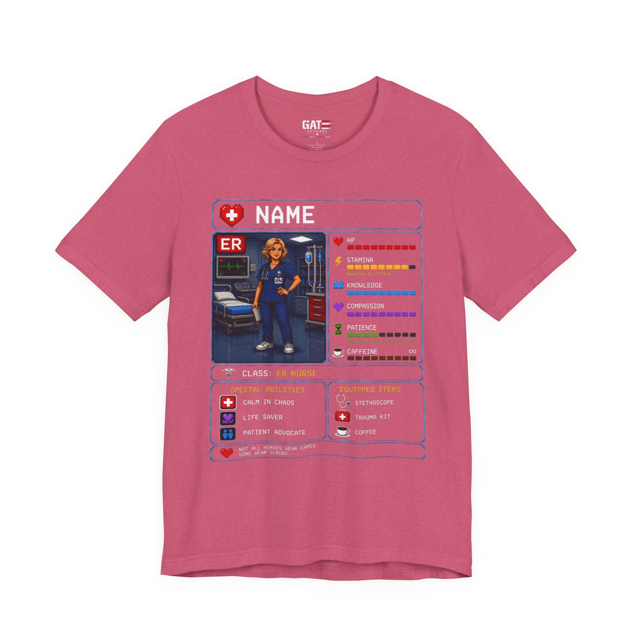 Custom ER Nurse RPG Character Shirt | Personalized Nurse Gift