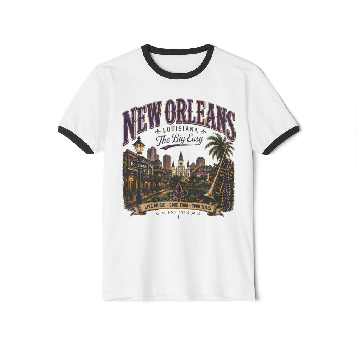 New Orleans Big Easy Ringer Shirt | Vintage City Tee