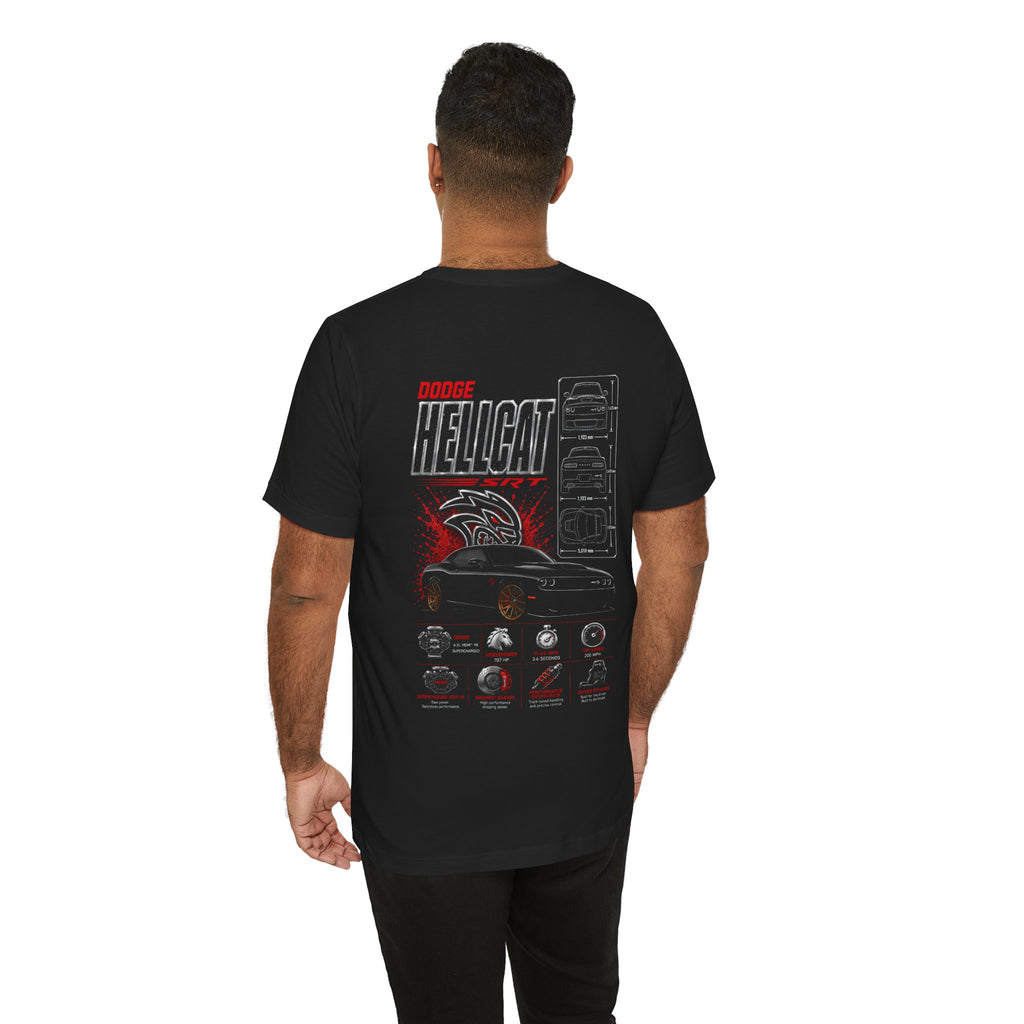 Dodge Hellcat SRT Graphic Tee — Muscle Car Illustration & Specs T-Shirt