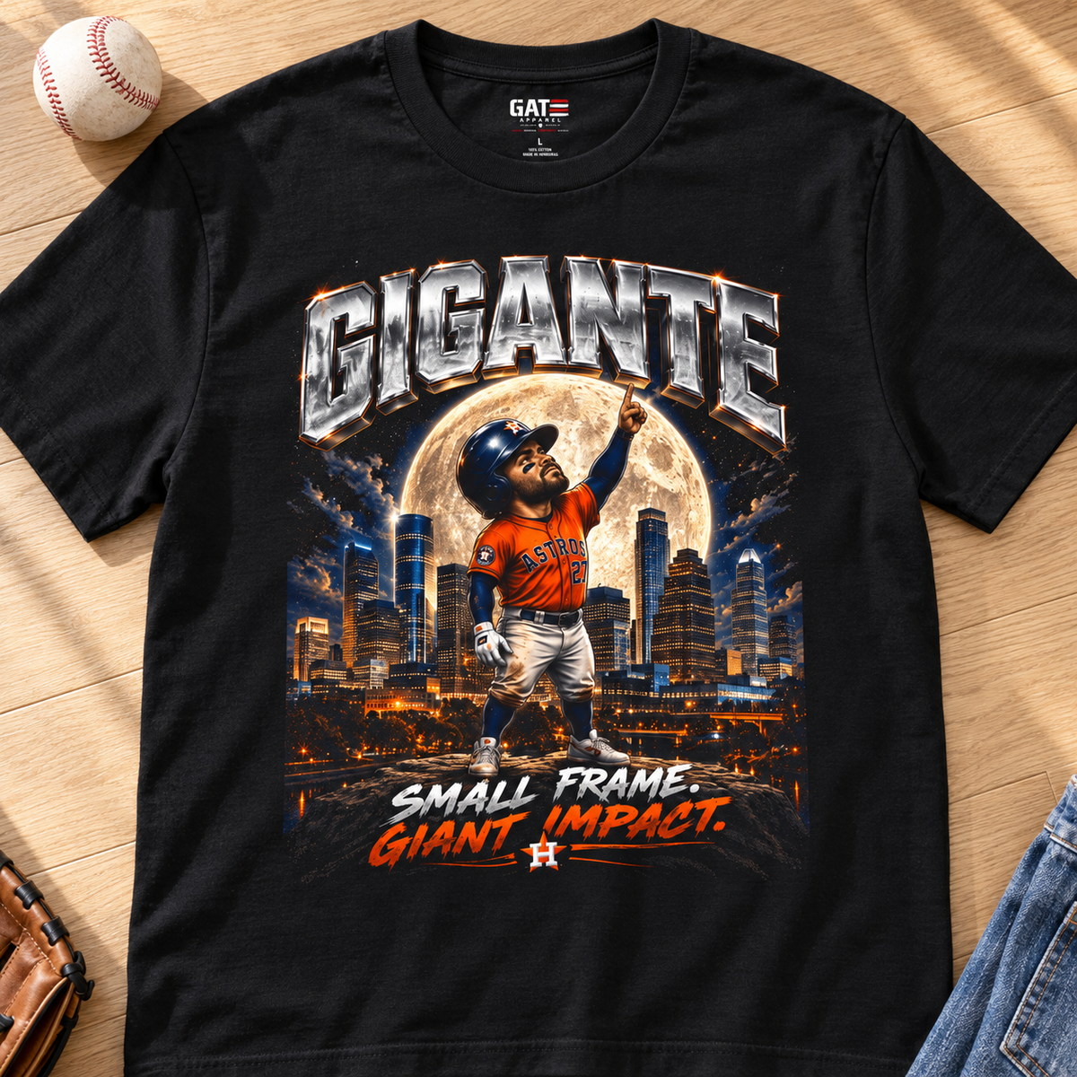 Houston Astros – Jose Altuve – Gigante Shirt | Baseball Tee — layflat lifestyle mockup