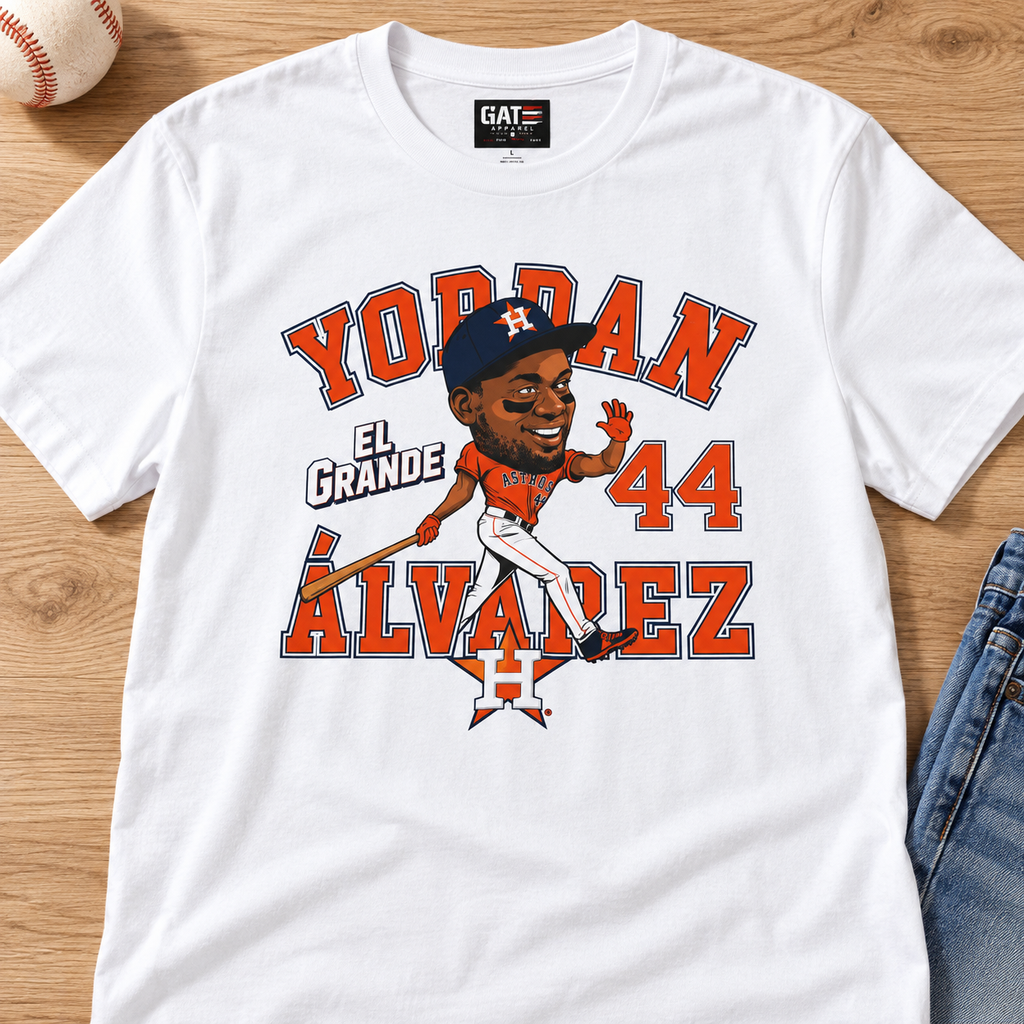 Houston Astros – Yordan Alvarez – El Grande #44 Shirt | Baseball Tee — layflat lifestyle mockup