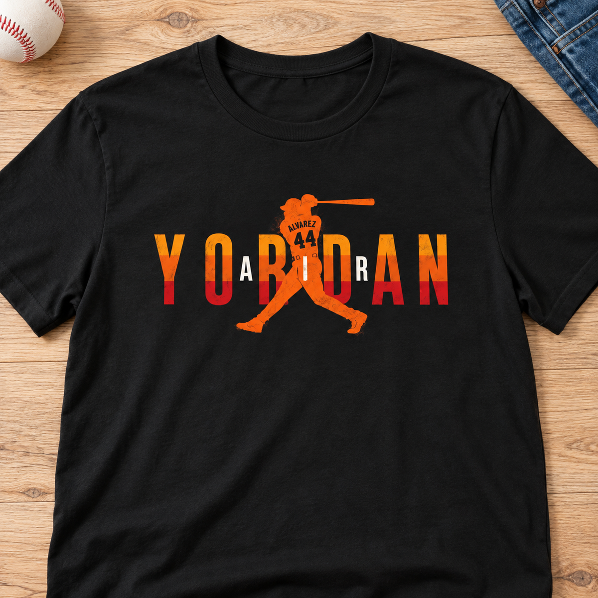 Houston Astros – Yordan Alvarez – Air Yordan Shirt | Baseball Tee — layflat lifestyle mockup