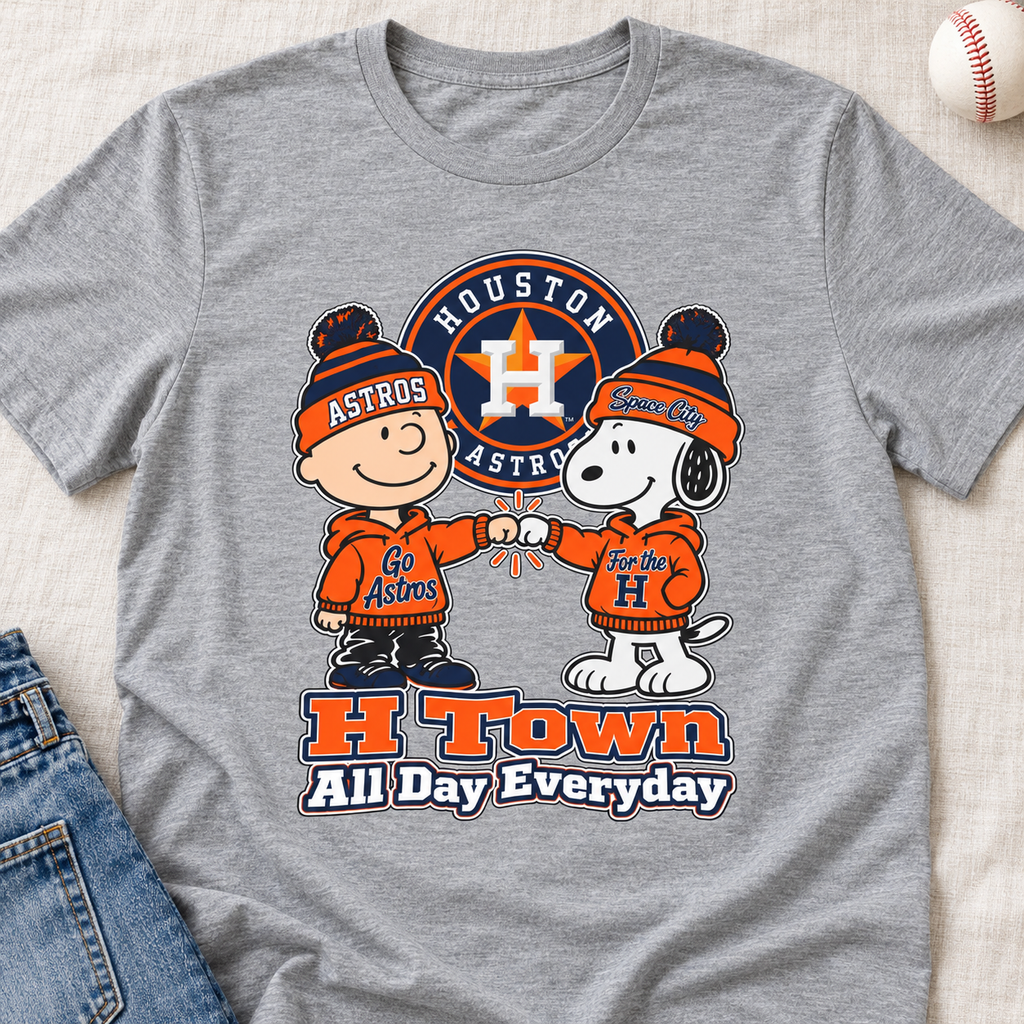 Houston Astros – Baseball H-Town Fan T-Shirt — layflat lifestyle mockup