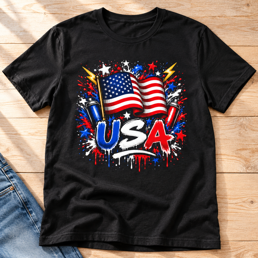 Custom Country Flag Shirt | Graffiti Graphic Tee — layflat lifestyle mockup