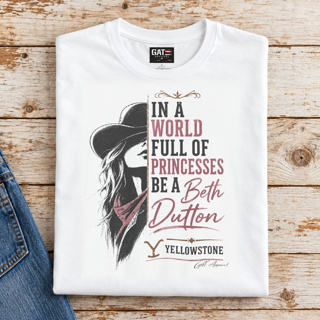 Beth Dutton Ranch Shirt | Western Cowgirl Tee — folded shirt with original artwork
