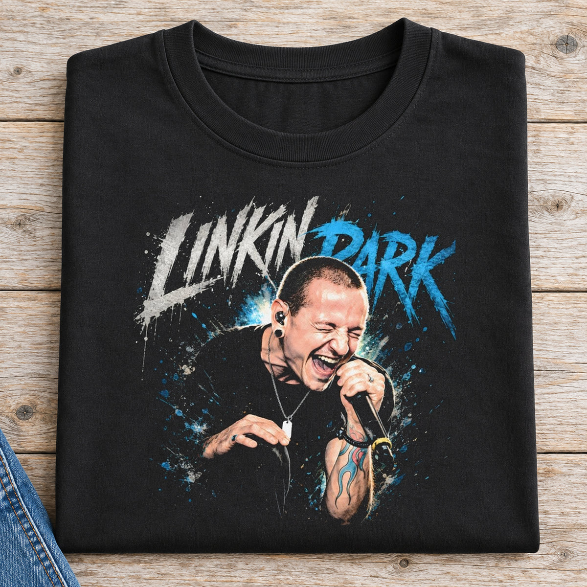 Linkin Park Chester Bennington Tribute Shirt | Band Tee — folded shirt with original artwork