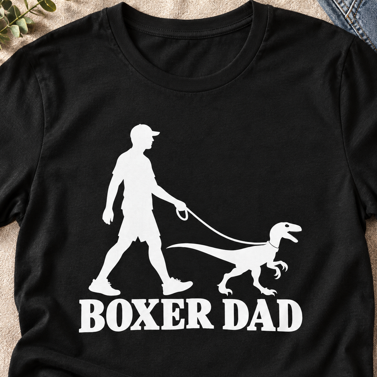 Personalized Dog Mom or Dad Shirt | Custom Dog Breed Tee — close-up lifestyle flat lay