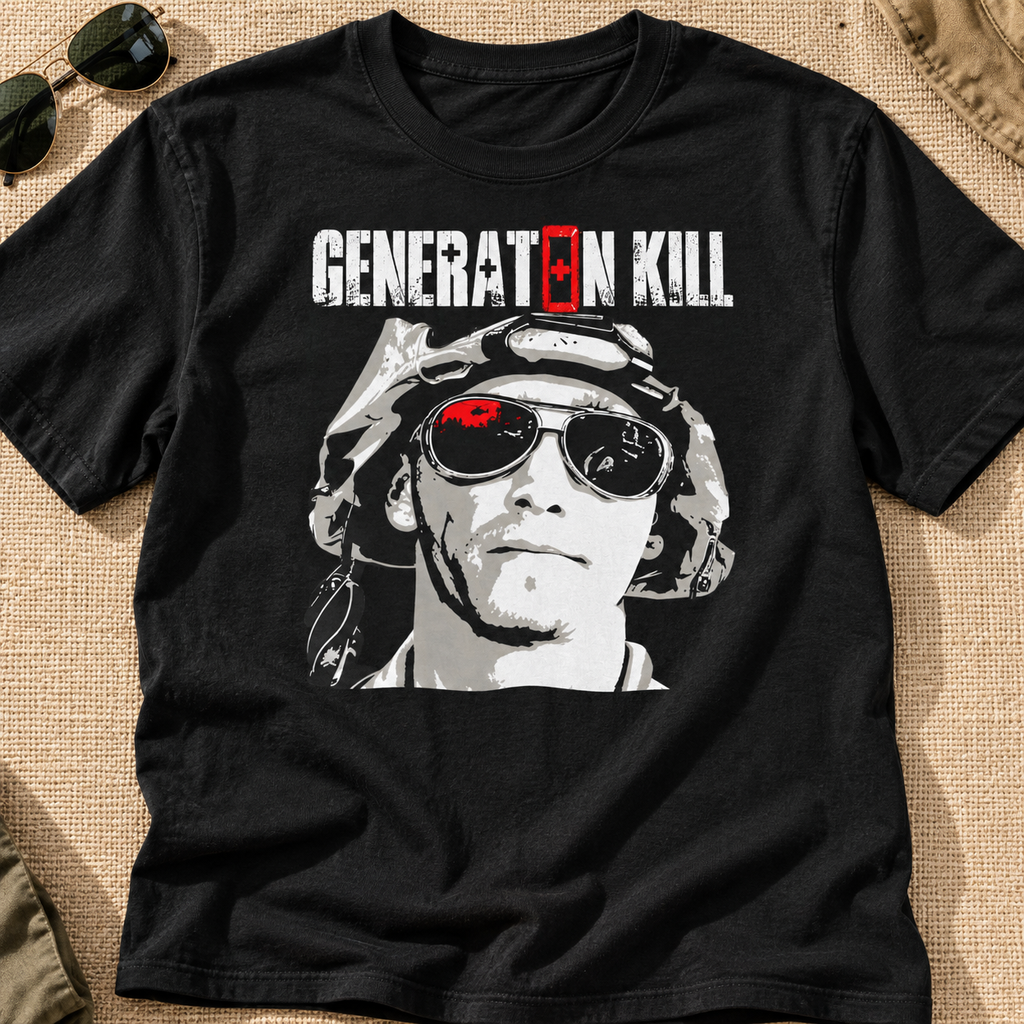 Generation Kill Military Shirt | Graphic Tee — flat-lay product mockup