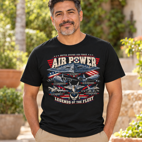 Legends of Air Power T-Shirt — model product mockup