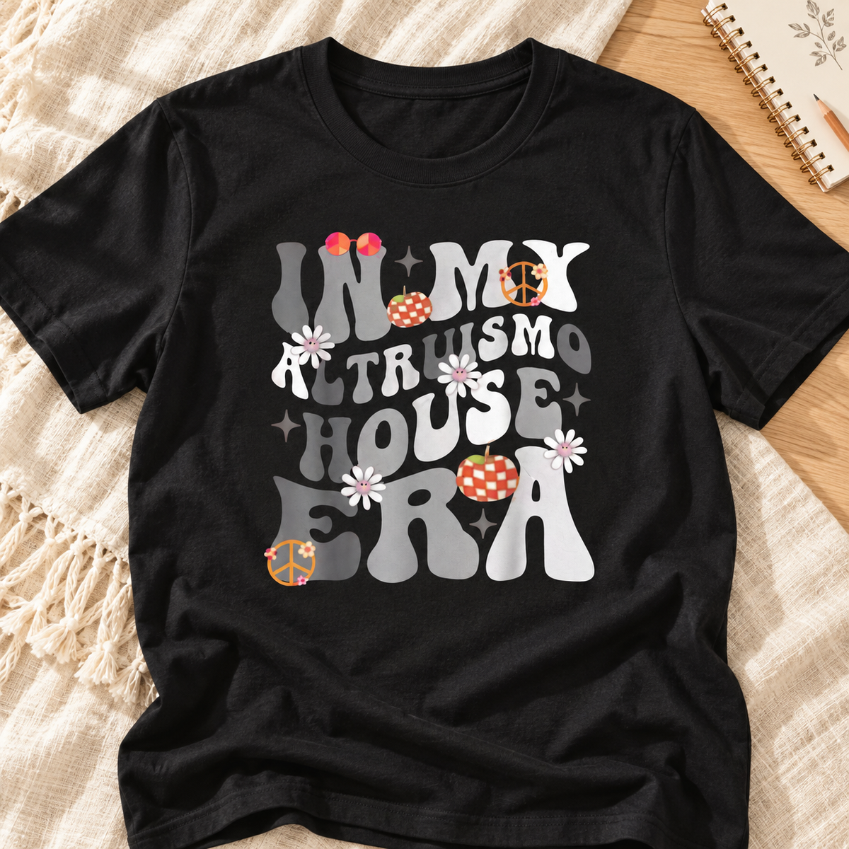 Ron Clark Altruismo Oh Hey T-Shirt – Style 2 — layflat lifestyle mockup