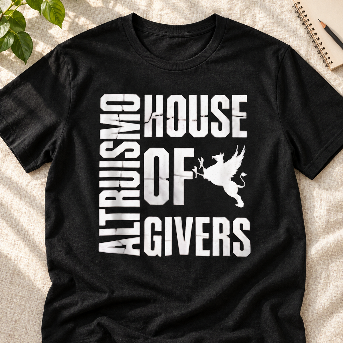 Ron Clark Altruismo: House of Givers T-Shirt — layflat lifestyle mockup