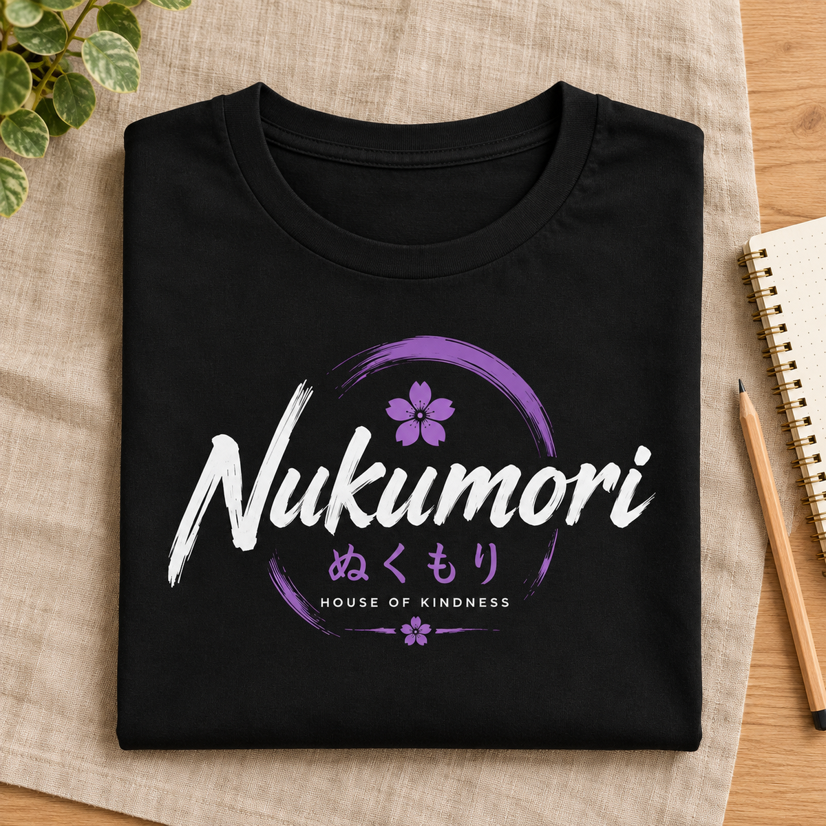Ron Clark Nukumori: House of Kindness T-Shirt — folded lifestyle mockup