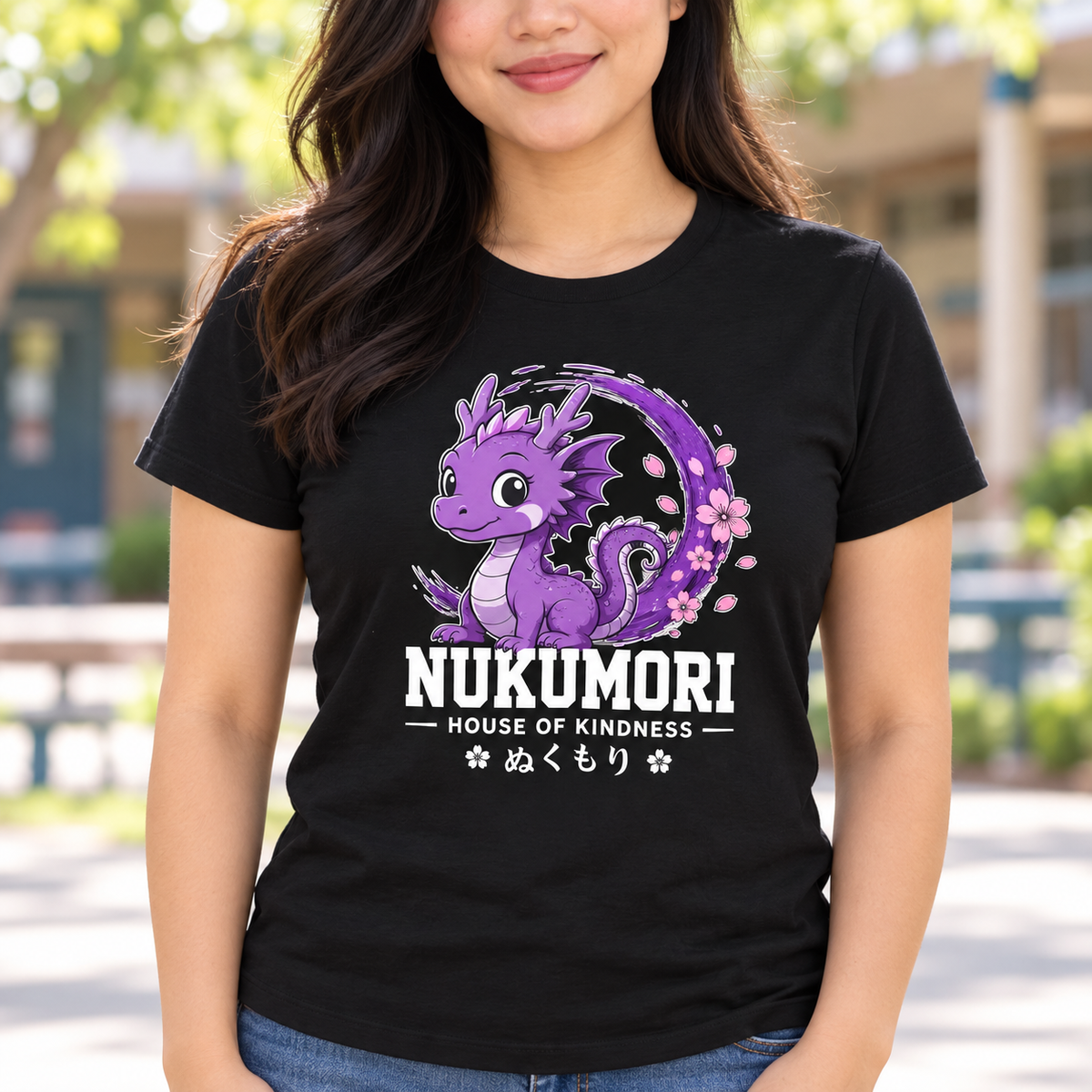 Ron Clark Nukumori Cute Dragon T-Shirt — worn lifestyle mockup