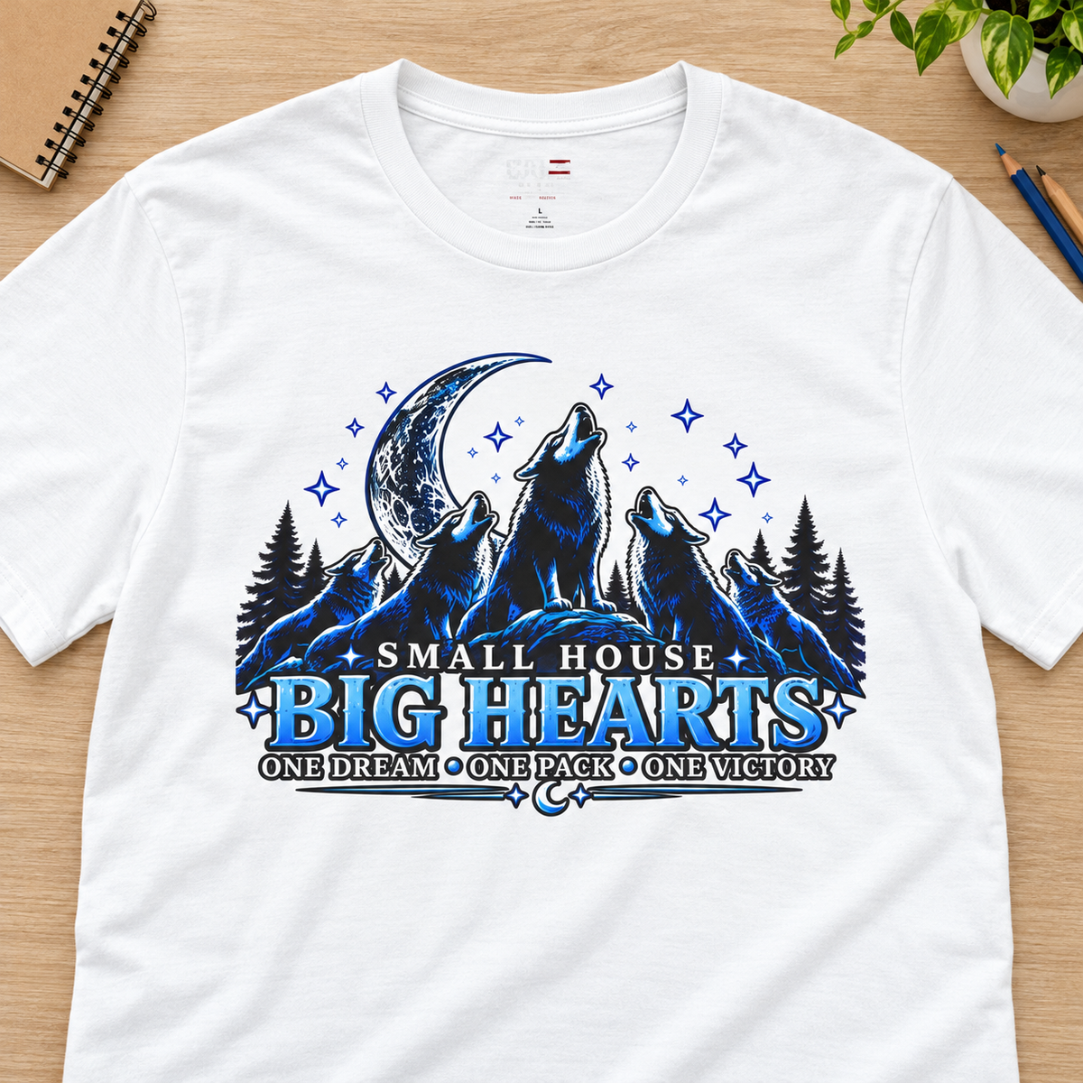 Ron Clark Reveur: Big Hearts T-Shirt — layflat lifestyle mockup