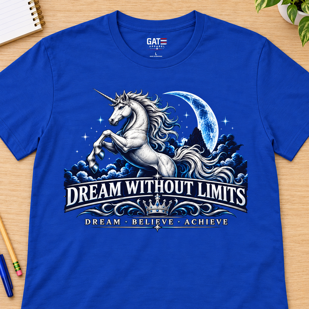 Ron Clark Reveur: Dream Without Limits T-Shirt — layflat lifestyle mockup