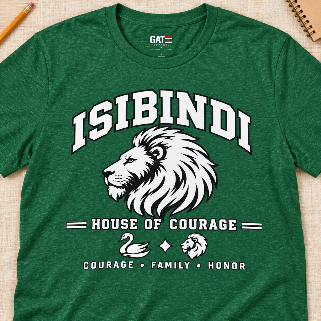 Ron Clark Isibindi Squad T-Shirt — layflat lifestyle mockup