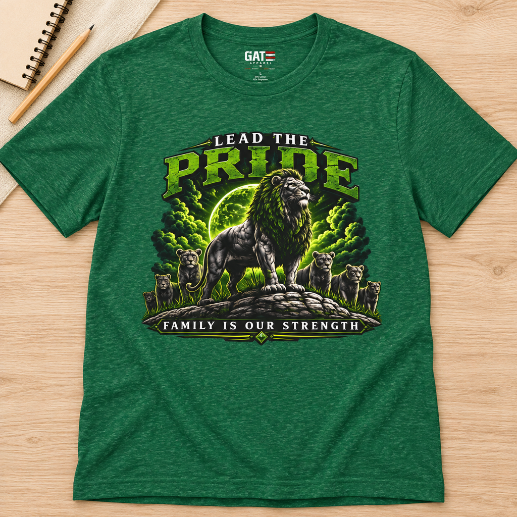 Ron Clark Isibindi: Lead the Pride T-Shirt – Style 2 — layflat lifestyle mockup
