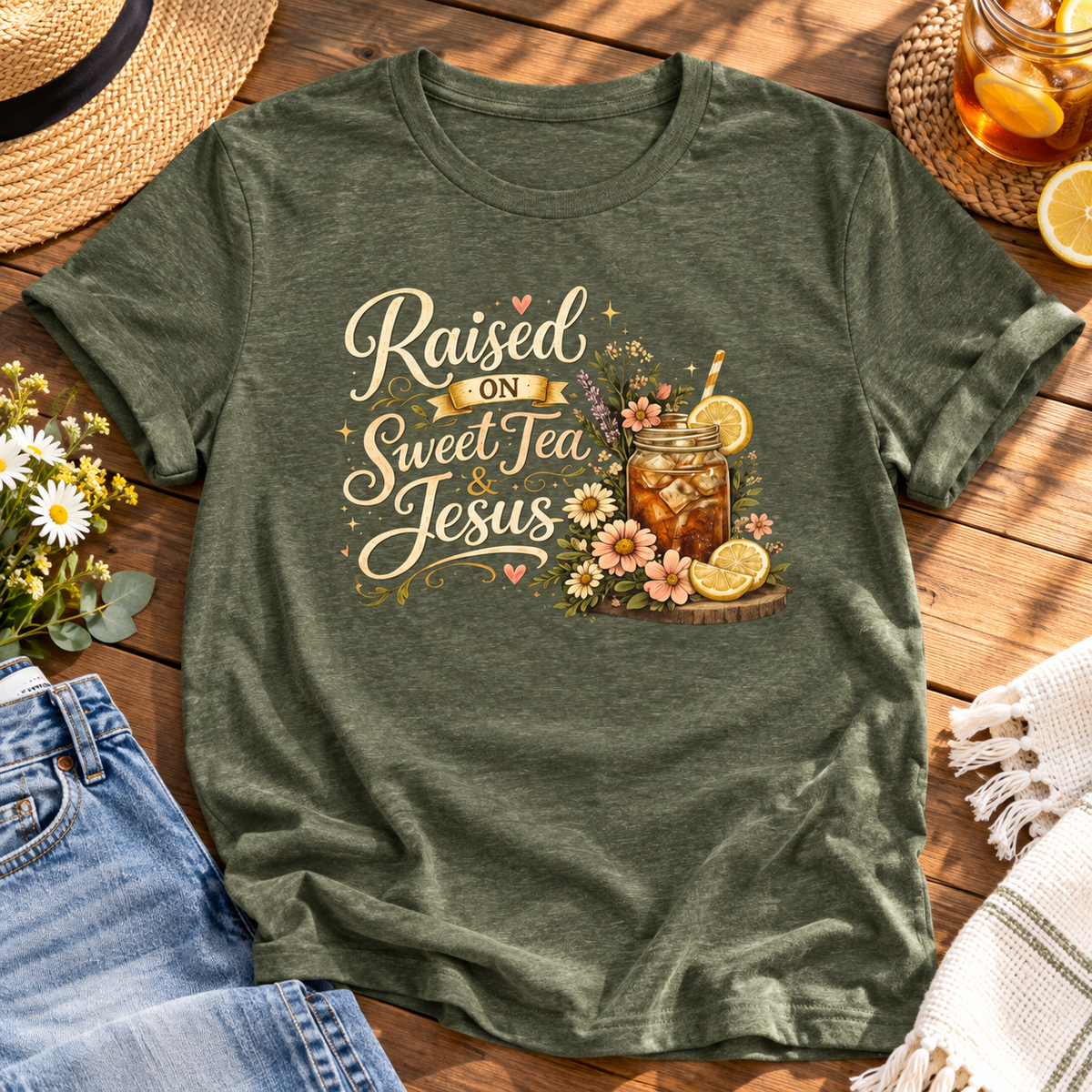 Southern Floral Mason Jar Shirt | Country Graphic Tee — zoomed-in lifestyle flat lay