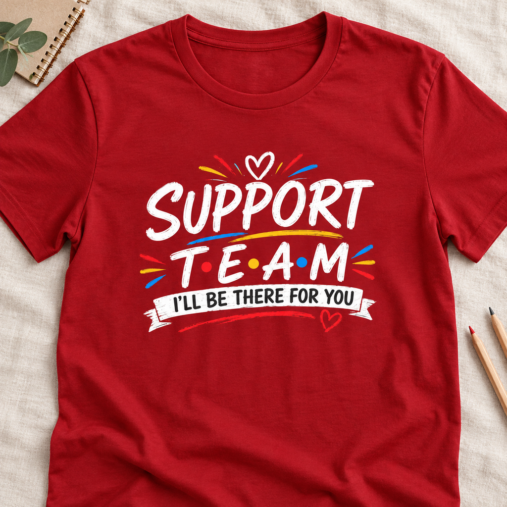 School Support Team Shirt | Staff Spirit Tee — layflat lifestyle mockup