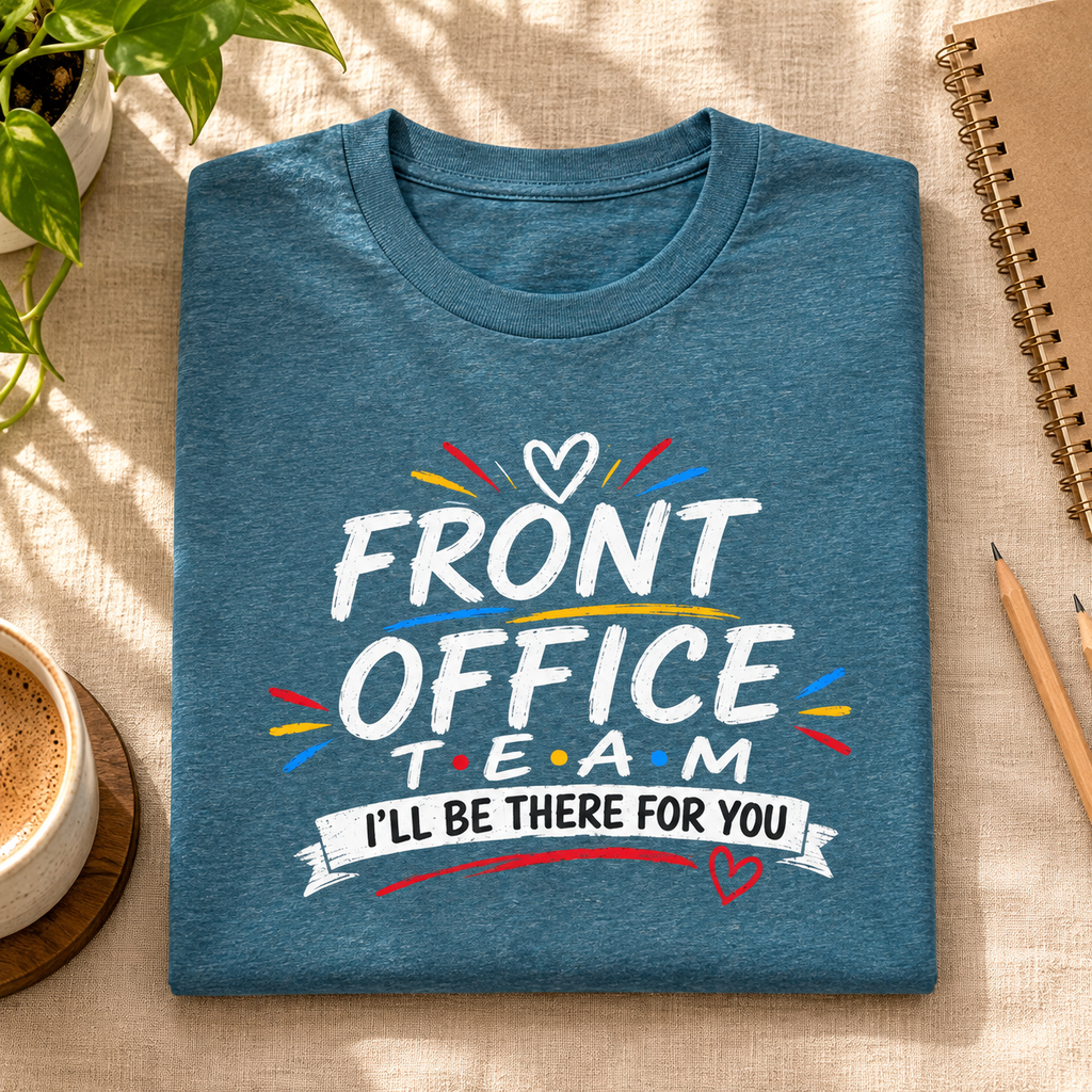 Front Office Team Shirt | School Staff Tee — folded lifestyle mockup