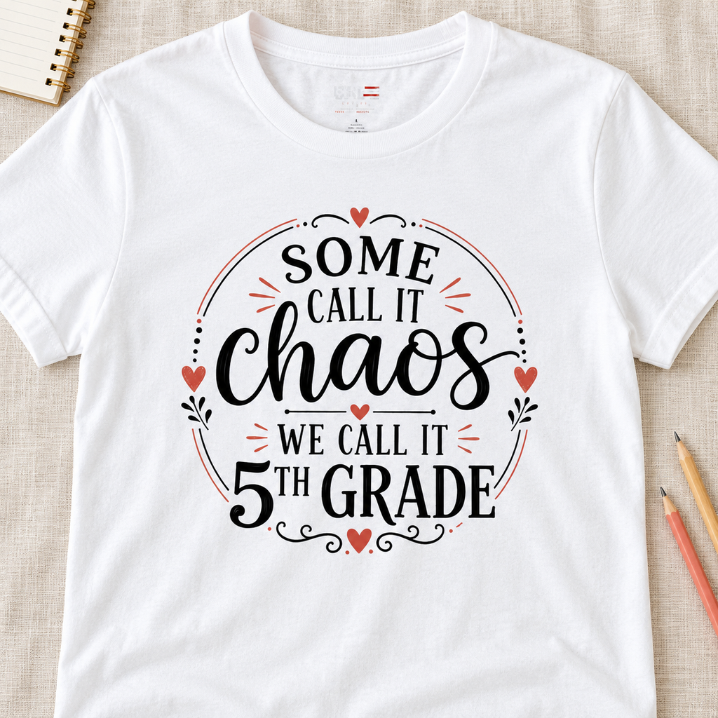 Personalized Elementary Teacher Shirt | Custom Grade Level — layflat lifestyle mockup