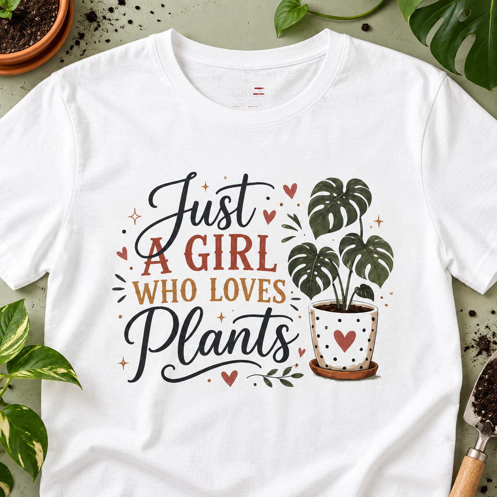 Monstera Plant Shirt | Houseplant Lover Tee — close-up lifestyle flat lay