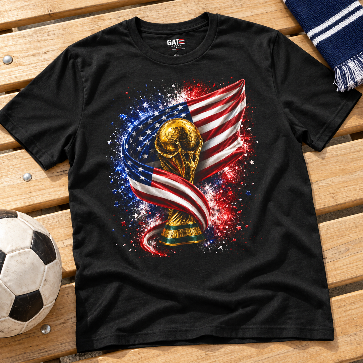 Custom World Cup Soccer Shirt | Choose Your Country close-up lifestyle lay-flat photo