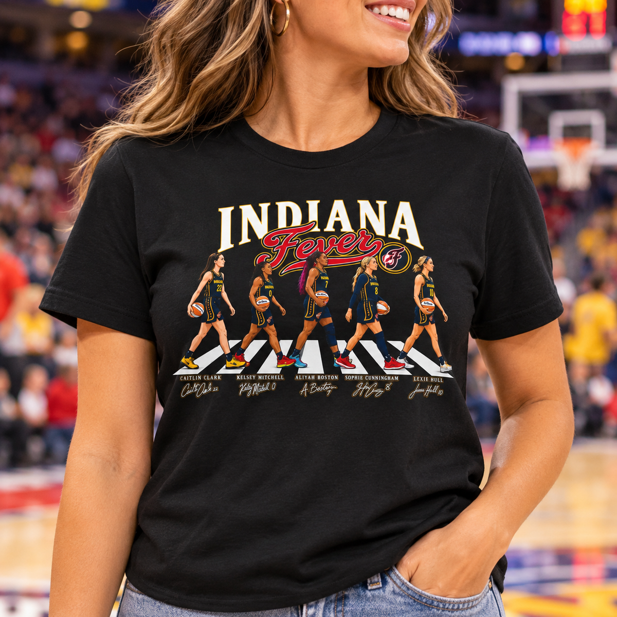 Indiana Fever – Caitlin Clark & Sophie Cunningham – Abbey Road T-Shirt model lifestyle main photo