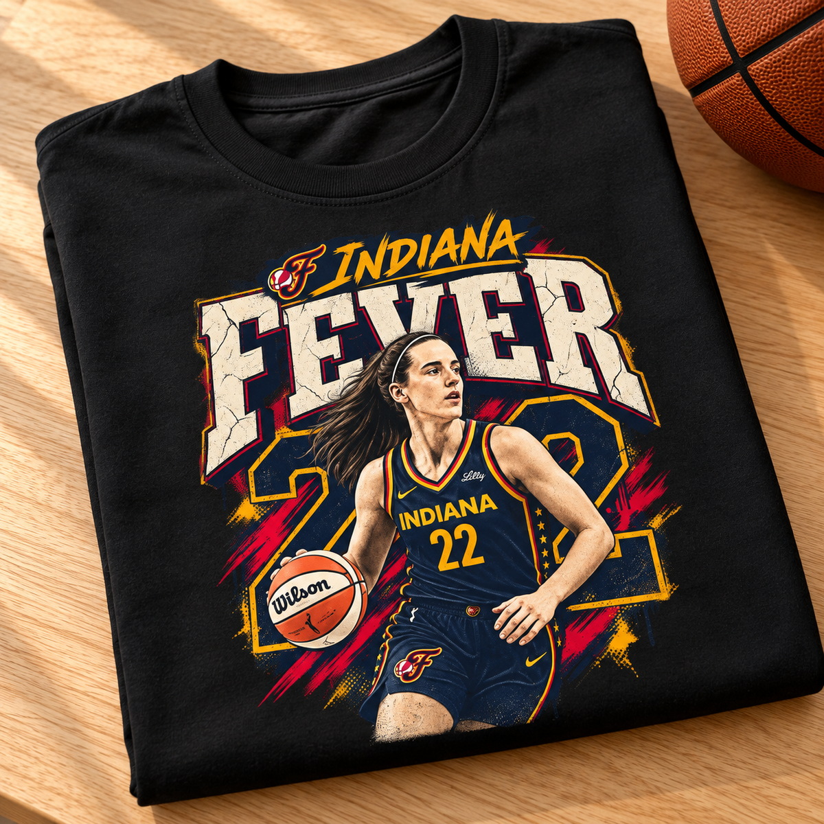 Indiana Fever – Caitlin Clark – T-Shirt – Style 2 folded lifestyle main photo