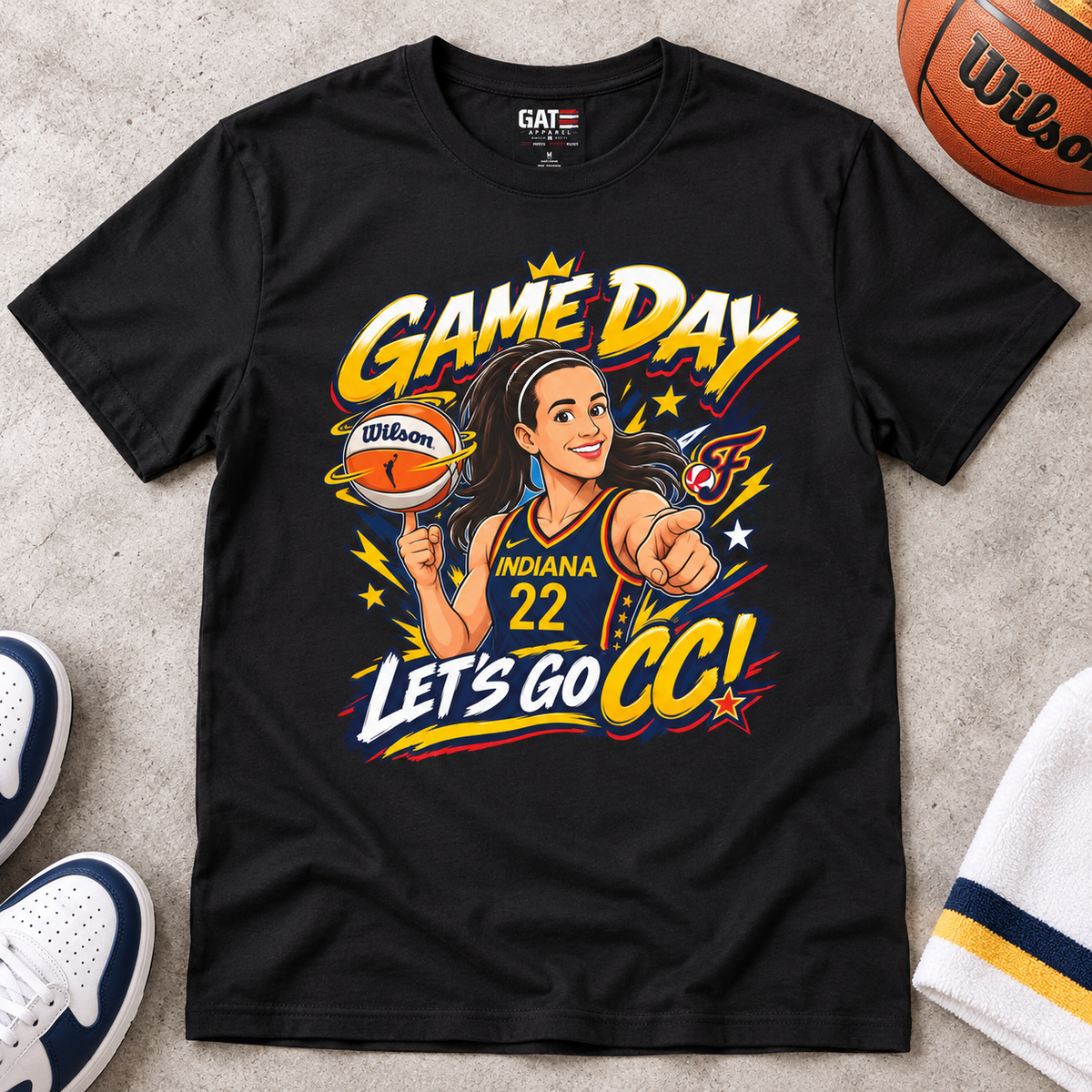 Indiana Fever – Caitlin Clark – #22 Fever Up T-Shirt lay-flat lifestyle main photo