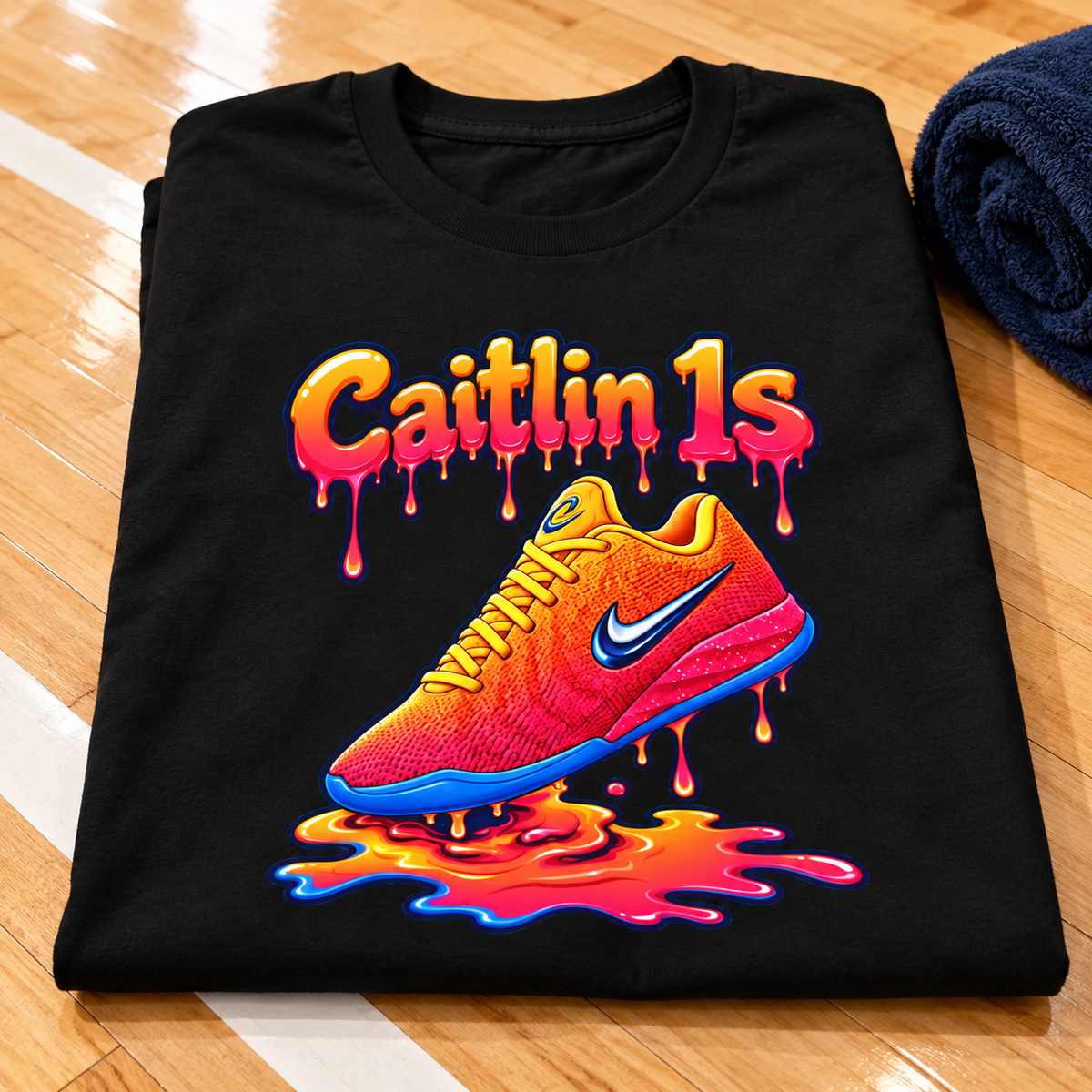 Indiana Fever – Caitlin Clark – Caitlin 1s WNBA All-Stars Paint T-Shirt folded lifestyle main photo