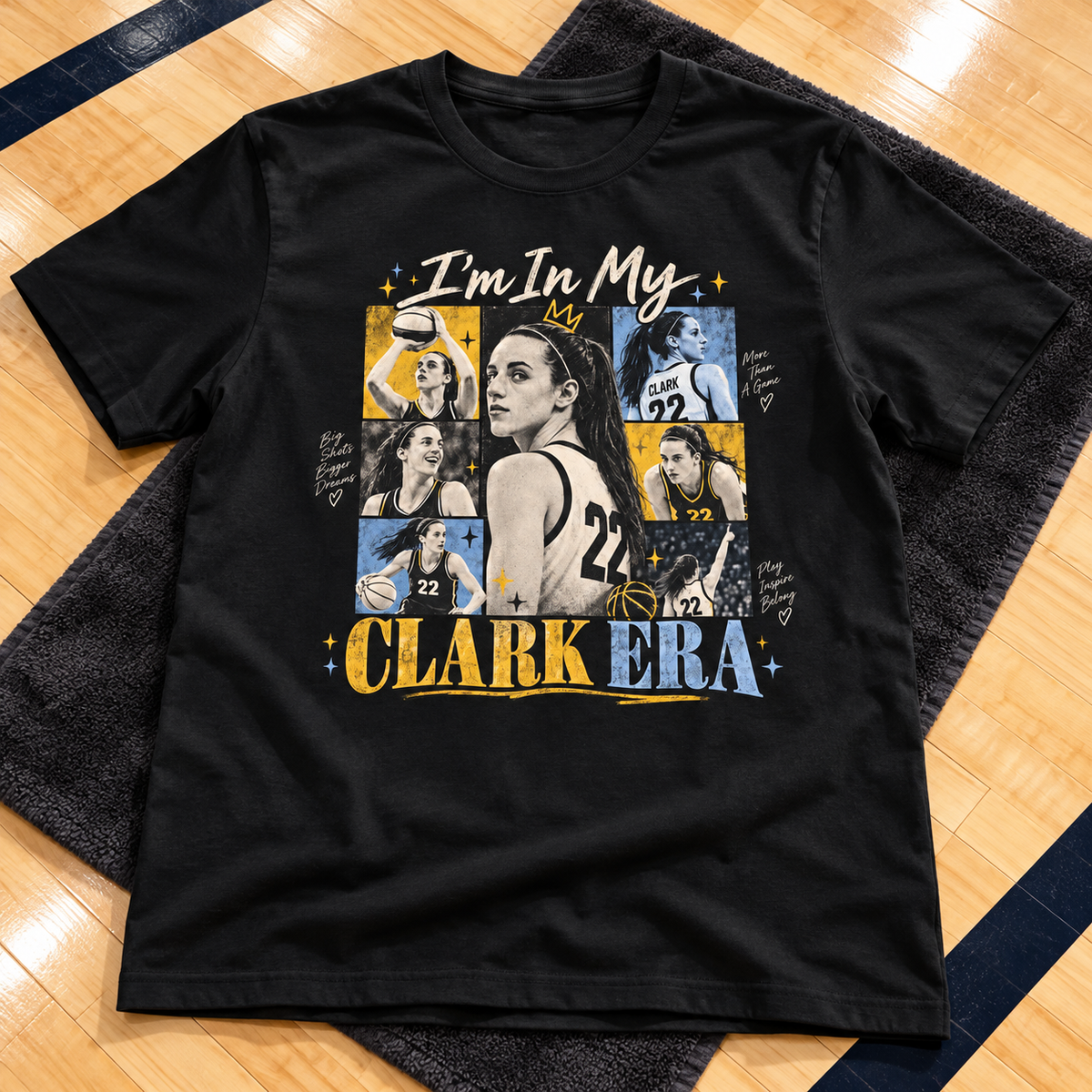 Indiana Fever – Caitlin Clark – In My Clark Era Retro T-Shirt lay-flat lifestyle main photo