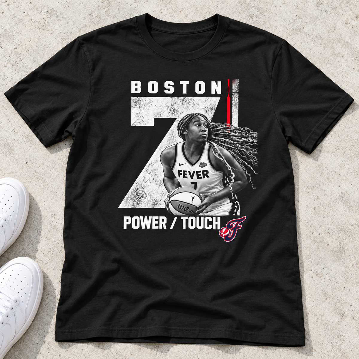 Indiana Fever – Aliyah Boston – Basketball T-Shirt lay-flat lifestyle main photo